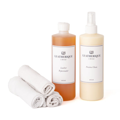 Leatherique Rejuvenator Oil and Prestine Clean, leather conditioner and cleaner, 16 oz set