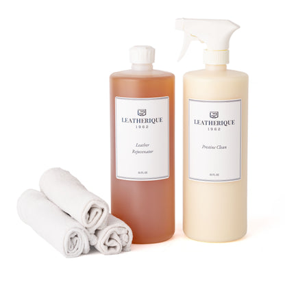 Leatherique Rejuvenator Oil and Prestine Clean, leather conditioner and cleaner, 32 oz kit