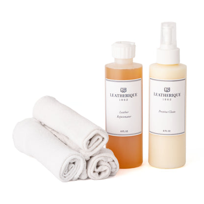 Leatherique Rejuvenator Oil and Prestine Clean, leather conditioner and cleaner, 8 oz set